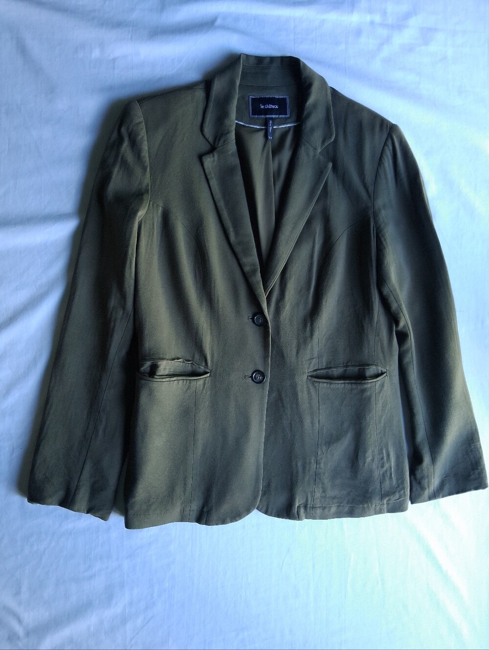 Le Chateau blazer Jersey Knit  jacket Olive Green Women's Size Medium